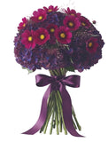 Purple Hydrangea with Cosmos and Panicum Grass Bouquet