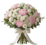 Romantic Peonies with Roses and Scabiosa Bouquet