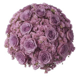 Roses with Pink Limonium Bouquet