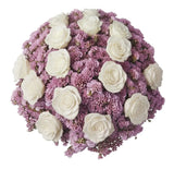 Roses with Pink Limonium Bouquet