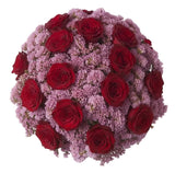 Roses with Pink Limonium Bouquet