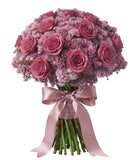 Roses with Pink Limonium Bouquet