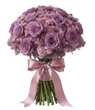 Roses with Pink Limonium Bouquet
