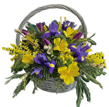 Spring Flowering Trio in a Basket