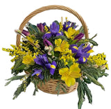 Spring Flowering Trio in a Basket