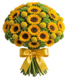 Sunflowers and Craspedia with Sedum Bouquet