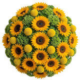 Sunflowers and Craspedia with Sedum Bouquet