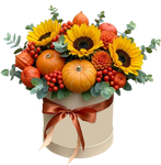 Sunflowers and Mini Pumpkin Halloween Box