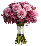 The Beauty of Pink Dahlia with Wax Flowers Bouquet