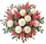White Dahlia and Celosia Pretty Bouquet