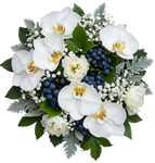 White Serenity and Berries Charming Bouquet