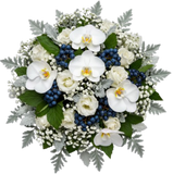 White Serenity and Berries Charming Bouquet