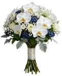 White Serenity and Berries Charming Bouquet