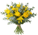 Yellow Ranunculus and Mimosa Bouquet