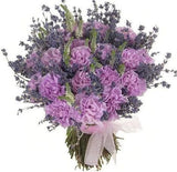A Bouquet of Carnations and Lavender - Flowers Box London