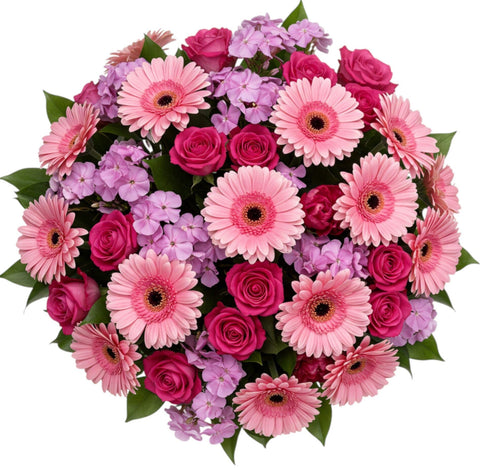 A Stack of Pink Flowers Bouquet - Flowers Box London