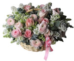 Amazing Basket of Lilac with Roses and Ranunculus