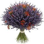 Amazing Bouquet of Lavender and Red Hypericum - Flowers Box London