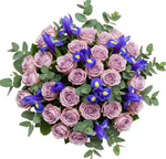 Amazing Bouquet of Lavender Roses and Iris - Flowers Box London
