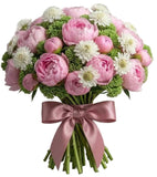 Amazing Bouquet of Peonies and Scabiosa with Sedum - Flowers Box London