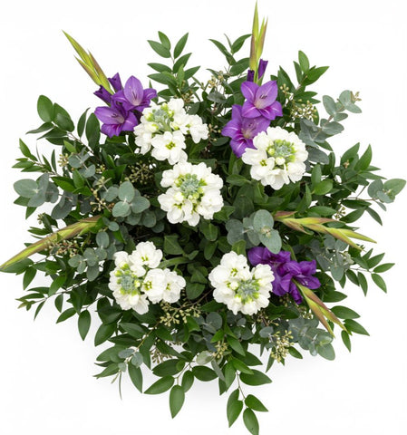 Amazing Bouquet of White Stock and Gladioli