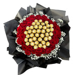 Amazing Box of Chocolate with Roses & Gypsophila