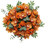 Amazing Cymbidium Orchids Bouquet with Rowan Berries