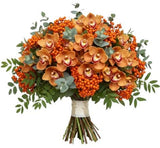 Amazing Cymbidium Orchids Bouquet with Rowan Berries - Flowers Box London