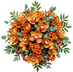 Amazing Cymbidium Orchids Bouquet with Rowan Berries