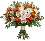 Amazing Cymbidium Orchids Bouquet with Rowan Berries - Flowers Box London