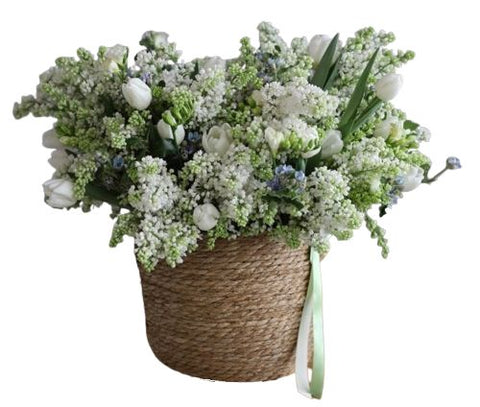 Amazing Lilac Basket with Touch of Blue