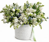 Amazing Lilac Basket with Touch of Blue - Flowers Box London