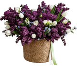 Amazing Lilac Basket with Touch of Blue - Flowers Box London