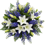 Amazing Lily and Blue Delphinium Bouquet - Flowers Box London