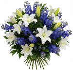 Amazing Lily and Blue Delphinium Bouquet - Flowers Box London