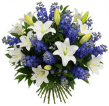 Amazing Lily and Blue Delphinium Bouquet - Flowers Box London