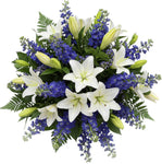 Amazing Lily and Blue Delphinium Bouquet - Flowers Box London