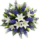 Amazing Lily and Blue Delphinium Bouquet - Flowers Box London