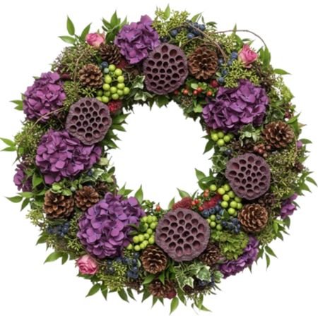 Amazing Purple and Green Woodland Door Wreath - Flowers Box London