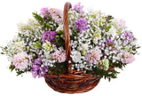 Aromatic Basket of Hyacinth and White Freesias - Flowers Box London