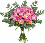 Aromatic Bouquet of Freesias and Eucalyptus - Flowers Box London