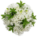 Aromatic Bouquet of Sweet Pea and Gipsophila with Mint Leaves - Flowers Box London