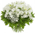 Aromatic Bouquet of Sweet Pea and Gipsophila with Mint Leaves - Flowers Box London