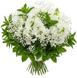 Aromatic Bouquet of Sweet Pea and Gipsophila with Mint Leaves - Flowers Box London
