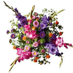 Aster and Cheerful Gladiolus Bouquet - Flowers Box London