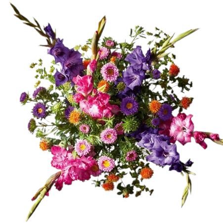 Aster and Cheerful Gladiolus Bouquet - Flowers Box London