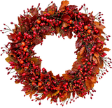 Autumn Door Wreath with Fresh Berry - Flowers Box London