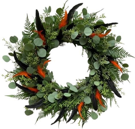 Autumn Twilight Feather Wreath - Flowers Box London