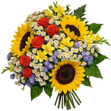 Autumn Watercolour Sunflowers Bouquet - Flowers Box London