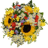 Autumn Watercolour Sunflowers Bouquet - Flowers Box London